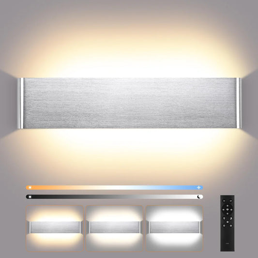 ENCOFT Applique Murale 40cm LED 18W à Intensité Variable - Éclairage Moderne et Élégant avec Télécommande-NEUF emballage légèrement altéré